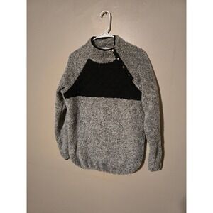 Pink Lily Fleece Pullover Gray Black Womens Size Medium